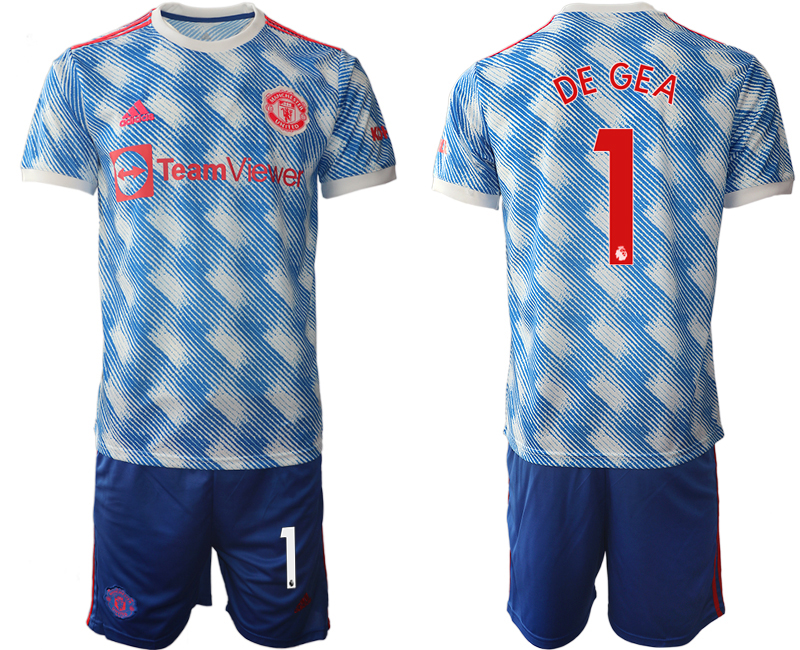 Men 2021-2022 Club Manchester United away blue #1 Soccer Jersey
